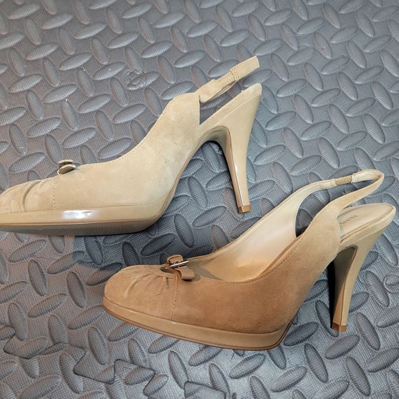 NEW Nine West tan suede high heels size 8 - Picture 3 of 7